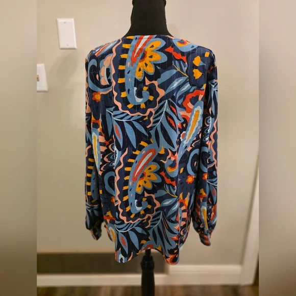 Belle Boho Colorful Paisley Women's Top - Picture 3 of 5